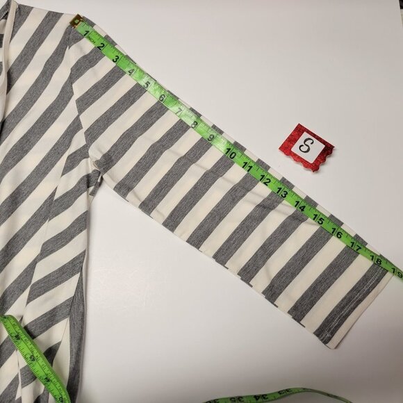 Violet Ruby Grey and White Striped Tunic Top Size S - Picture 6 of 8